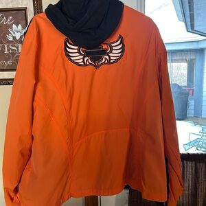 Harley-Davidson Orange Varsity Jacket with Black Accents